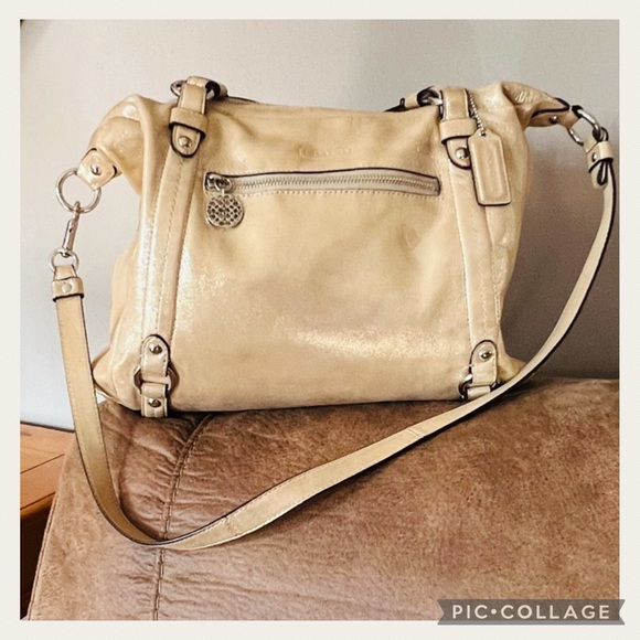 Coach Alexandra Convertible Light Gold Iridescent Shimmering Crossbody Bag - Picture 5 of 11